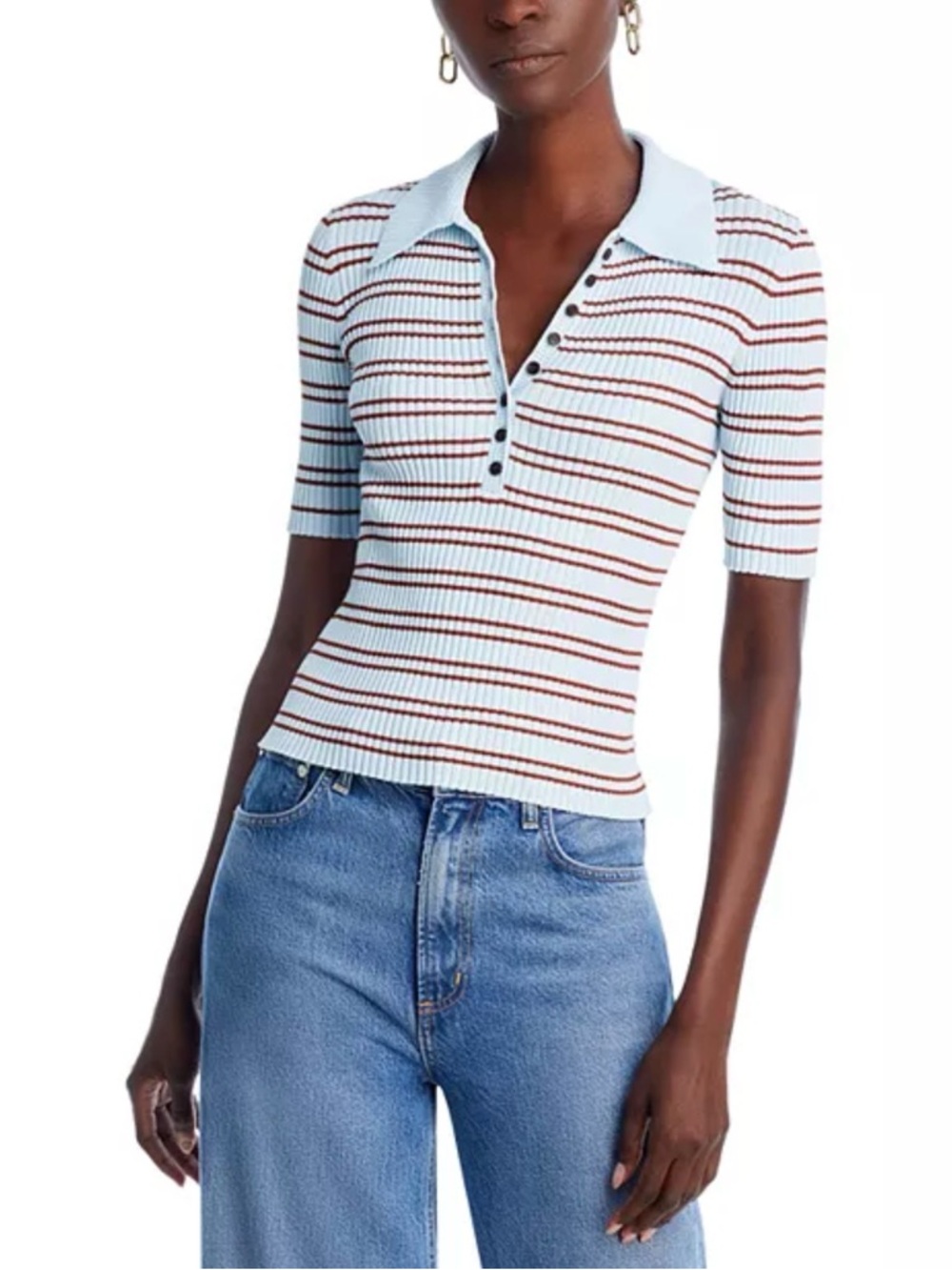 A.L.C. Sydney Striped Polo Top - Picture 11 of 11